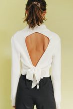 Load image into Gallery viewer, Hold On Tie Back Knit Top // White