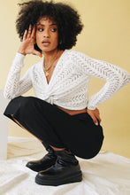 Load image into Gallery viewer, Dream Weaver Knit Top // White