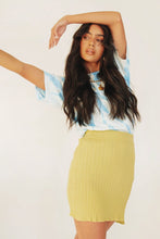 Load image into Gallery viewer, Coastline Dreaming Knit Mini Skirt // Lime