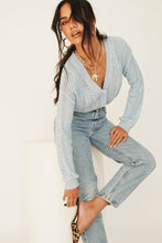 Load image into Gallery viewer, French River Button Front Knit Top // Sky