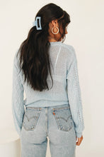 Load image into Gallery viewer, French River Button Front Knit Top // Sky