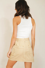 Load image into Gallery viewer, Fashion Calendar Denim Mini Skirt // Sand