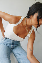 Load image into Gallery viewer, Everybody Dance Tie Back Knit Top // White