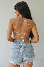 Load image into Gallery viewer, Bella & Hailey Lace Tie Back Crop // White