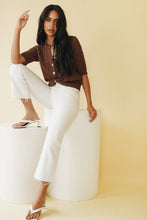 Load image into Gallery viewer, Line Up Button Front Knit Top // Chocolate
