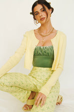 Load image into Gallery viewer, Girl Gang Button Front Knit Top // Lemon