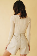 Load image into Gallery viewer, Martini Button Front Knit Top // Natural