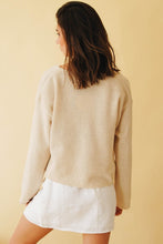 Load image into Gallery viewer, Beach Town Pearl Button Front Knit Top // Natural