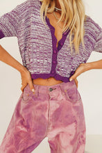 Load image into Gallery viewer, Femme Cool Button Front Knit Top // Purple