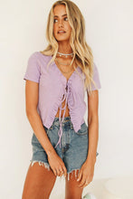 Load image into Gallery viewer, If You Stay Tie Front Top // Lilac