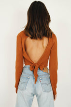 Load image into Gallery viewer, Hold On Tie Back Knit Top // Tan