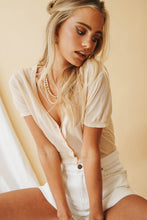 Load image into Gallery viewer, Heart's Content Button Front Knit Top // Natural