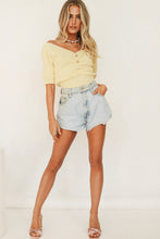 Load image into Gallery viewer, French Village Button Front Knit Top // Lemon