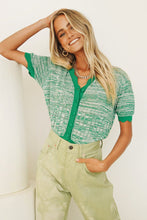 Load image into Gallery viewer, Femme Cool Button Front Knit Top // Green