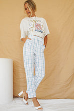 Load image into Gallery viewer, Forever Your Girl Check Pants // Sky