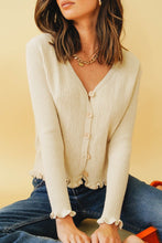 Load image into Gallery viewer, In The Desert Button Front Knit Top // Natural