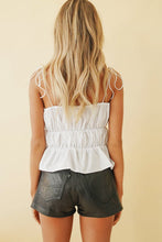 Load image into Gallery viewer, In The Resort Ruched Tie Top // White