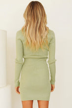 Load image into Gallery viewer, New Cover Zip Front Knit Mini Dress // Sage