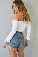 Load image into Gallery viewer, Amore Ruched Knit Top // White