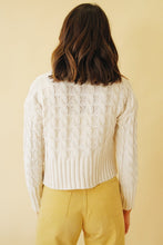 Load image into Gallery viewer, Hollywood Rising Button Front Knit Top // Cream