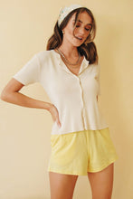 Load image into Gallery viewer, Camera Style Button Front Knit Top // Natural