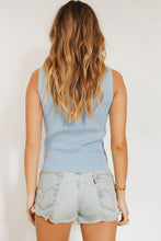 Load image into Gallery viewer, Lead To Believe Drawstring Knit Top // Sky