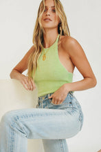 Load image into Gallery viewer, 90's Nostalgia Halter Knit Top // Lime