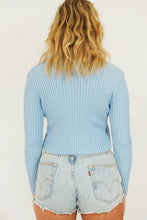Load image into Gallery viewer, Last Minute Zip Front Knit Top // Sky