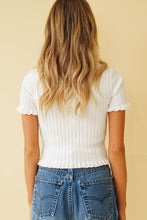 Load image into Gallery viewer, Kit Button Front Knit Top // White