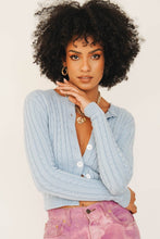 Load image into Gallery viewer, New Mantra Button Front Knit Top // Sky