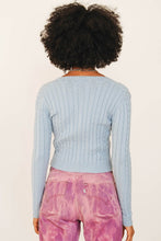 Load image into Gallery viewer, New Mantra Button Front Knit Top // Sky