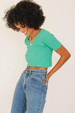 Load image into Gallery viewer, Always On Time Ribbed Knit Top // Green