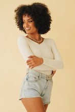 Load image into Gallery viewer, Me & You Ribbed Knit Top // Cream
