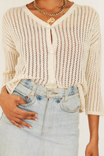 Load image into Gallery viewer, New Light Button Front Knit Top // Natural
