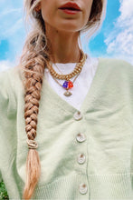 Load image into Gallery viewer, Let It Go Button Front Knit Top // Sage