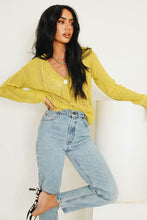 Load image into Gallery viewer, French River Button Front Knit Top // Mustard
