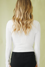Load image into Gallery viewer, For The Future Zip Front Knit Top // White
