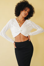 Load image into Gallery viewer, Dream Weaver Knit Top // White
