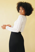 Load image into Gallery viewer, Dream Weaver Knit Top // White
