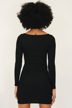 Load image into Gallery viewer, Kendall Ribbed Mini Dress // Black
