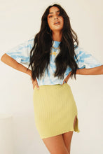 Load image into Gallery viewer, Coastline Dreaming Knit Mini Skirt // Lime
