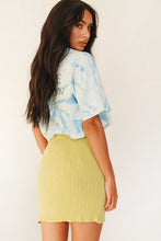 Load image into Gallery viewer, Coastline Dreaming Knit Mini Skirt // Lime
