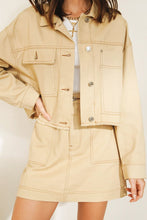 Load image into Gallery viewer, Fashion Calendar Denim Mini Skirt // Sand
