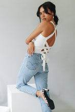 Load image into Gallery viewer, Everybody Dance Tie Back Knit Top // White
