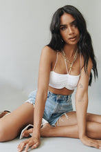 Load image into Gallery viewer, Bella &amp; Hailey Lace Tie Back Crop // White

