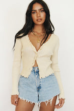 Load image into Gallery viewer, Along The Way Button Front Knit Top // Natural
