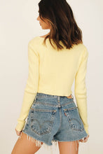 Load image into Gallery viewer, Girl Gang Button Front Knit Top // Lemon
