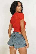 Load image into Gallery viewer, Fashion Times Button Front Knit Top // Red
