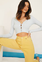 Load image into Gallery viewer, Fashion World Button Front Knit Top // Sky
