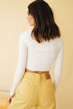 Load image into Gallery viewer, Fashion World Button Front Knit Top // White
